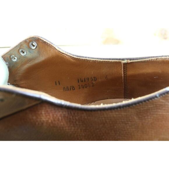 Barrie Ltd Mens Shoes 11 Brown Leather Lace Up Loafers Hand Made England Dress - Picture 9 of 9